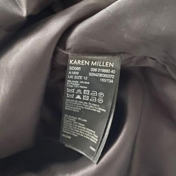 Karen Millen Monochrome Plaid Mini Skirt Black & White Plaid Size 8 wool blend - Picture 8 of 17